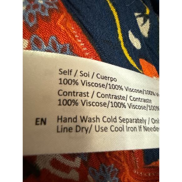 NEW Band Of Gypsies Red Floral Bohemian Hi-Low Ruffle Midi Maxi Skirt Size M - Picture 5 of 5